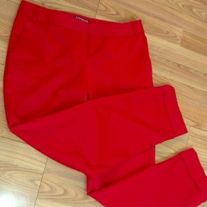 Express Editor Red Ankle Pant